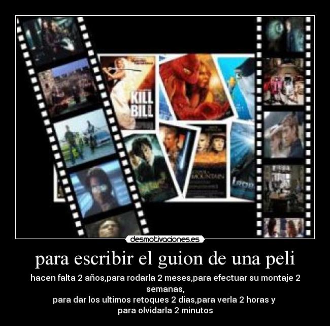 para escribir el guion de una peli - 