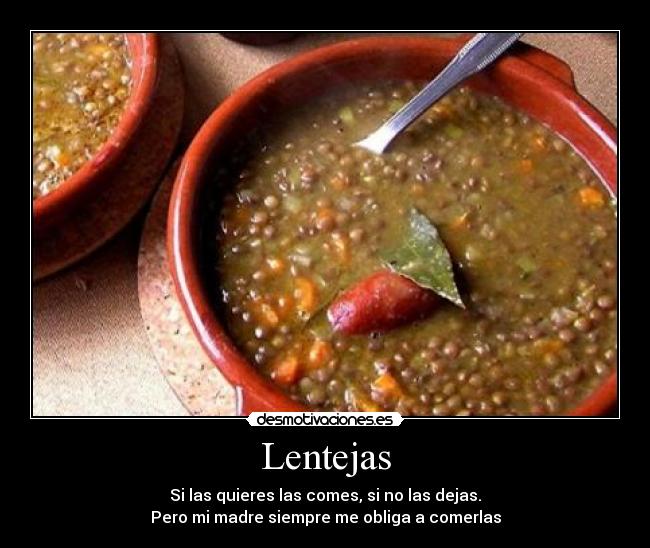 carteles lentejas desmotivaciones