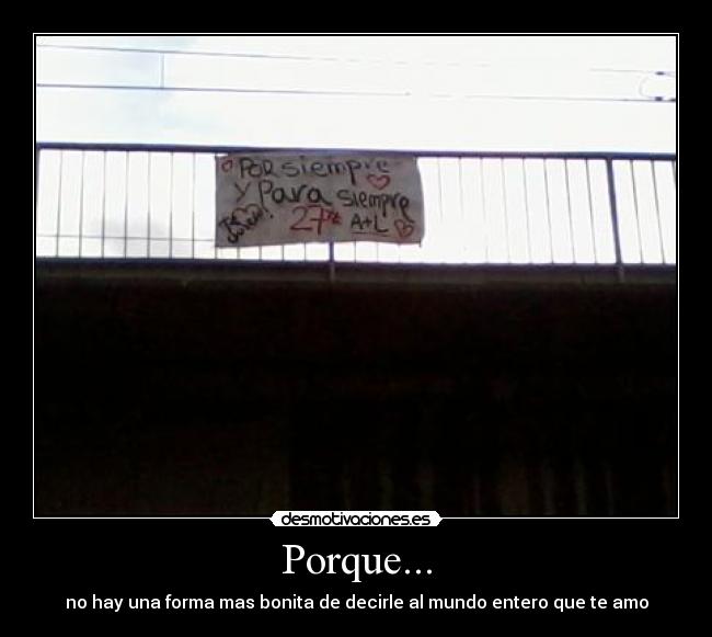 Porque... - no hay una forma mas bonita de decirle al mundo entero que te amo