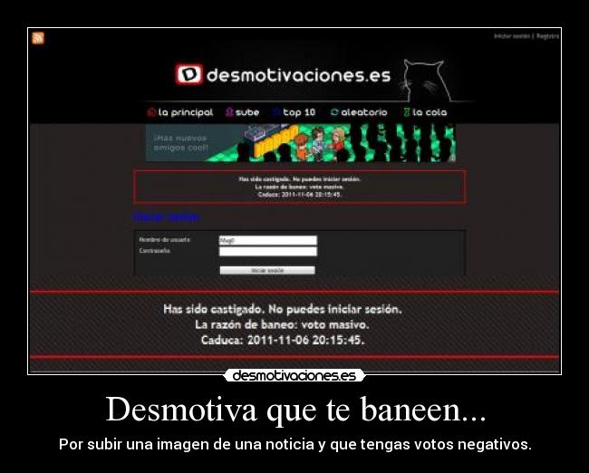 Desmotiva que te baneen... -