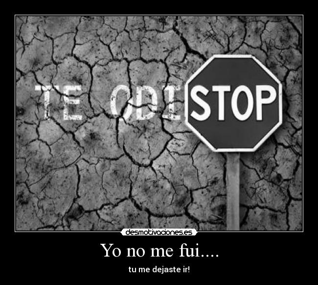Yo no me fui.... - tu me dejaste ir!