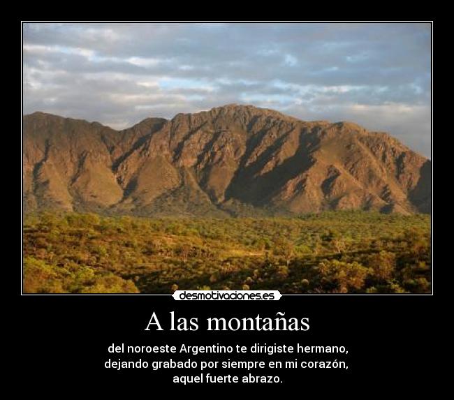 carteles montanas argentinas hermano abrazo desmotivaciones