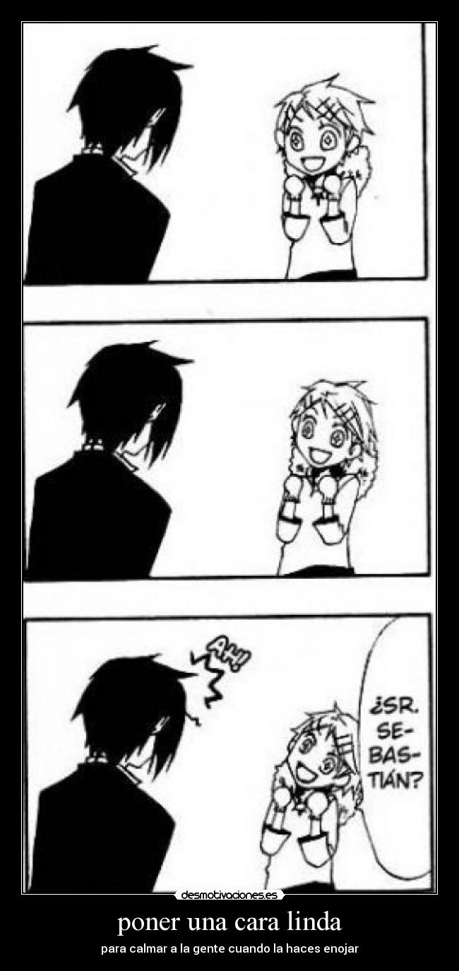 poner una cara linda -