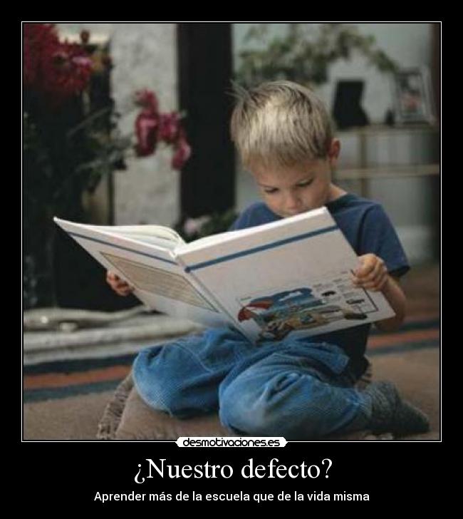 ¿Nuestro defecto? - Aprender más de la escuela que de la vida misma