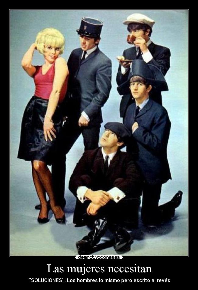 Las mujeres necesitan - SOLUCIONES. Los hombres lo mismo pero escrito al revés