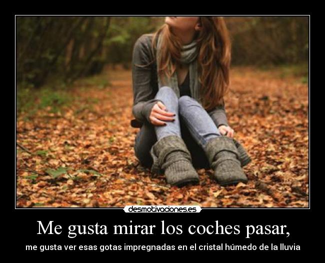 Me gusta mirar los coches pasar, -