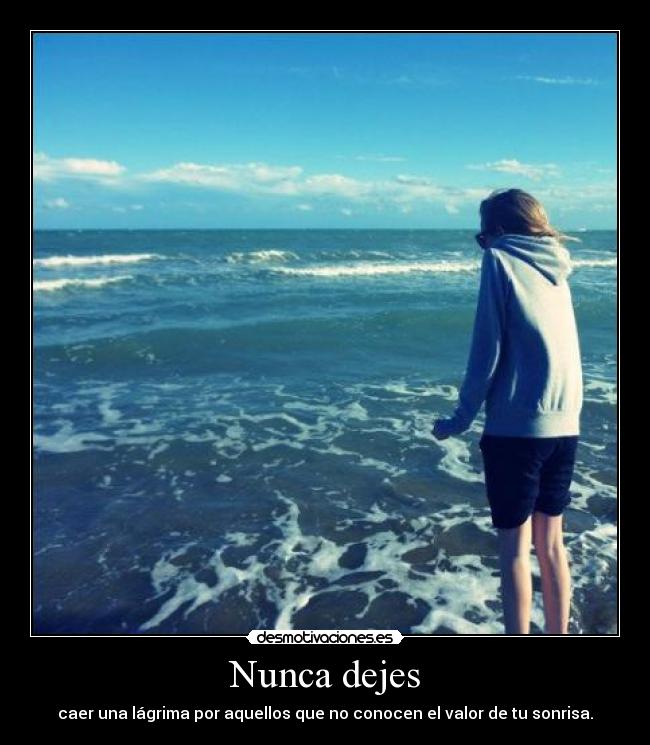 Nunca dejes - caer una lágrima por aquellos que no conocen el valor de tu sonrisa.