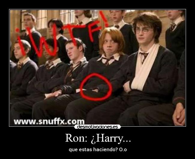 Ron: ¿Harry... - que estas haciendo? O.o