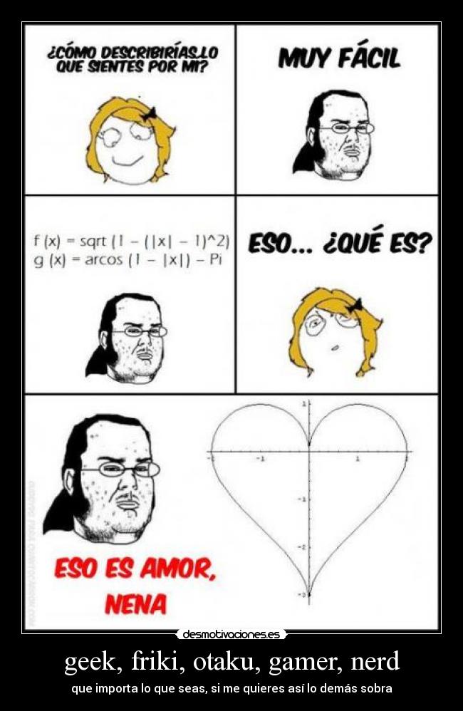 geek, friki, otaku, gamer, nerd - que importa lo que seas, si me quieres así lo demás sobra
