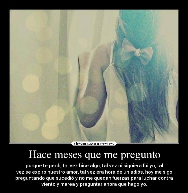 Hace meses que me pregunto - 