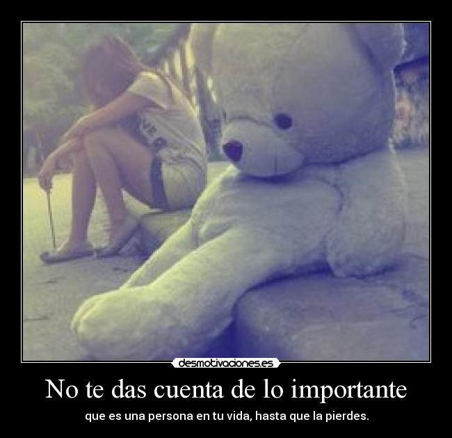 No te das cuenta de lo importante - 