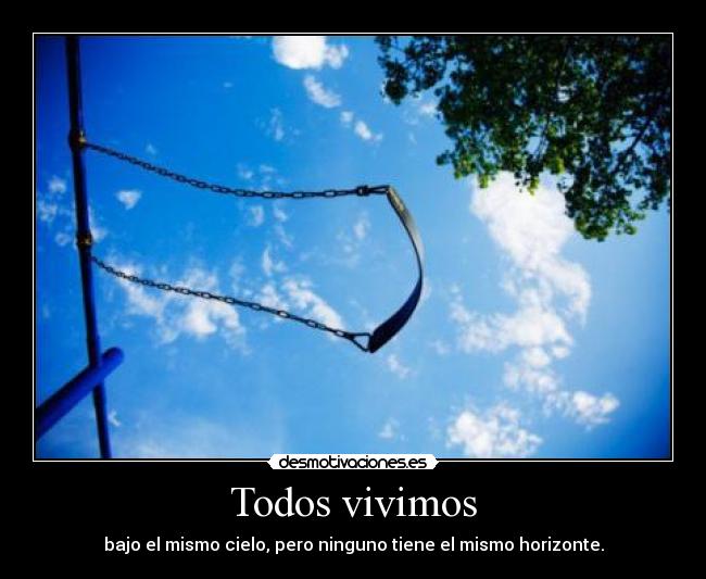 Todos vivimos - bajo el mismo cielo, pero ninguno tiene el mismo horizonte.