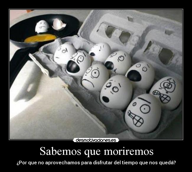 Sabemos que moriremos - ¿Por que no aprovechamos para disfrutar del tiempo que nos quedá?