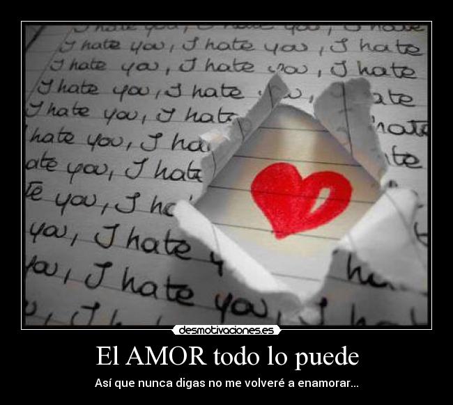 El AMOR todo lo puede - Así que nunca digas no me volveré a enamorar...