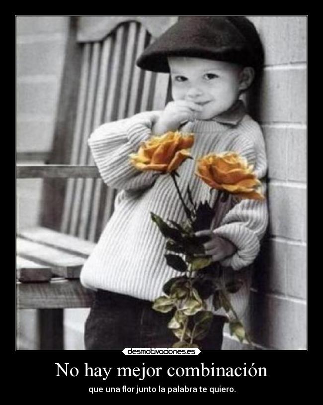 No hay mejor combinación - que una flor junto la palabra te quiero.