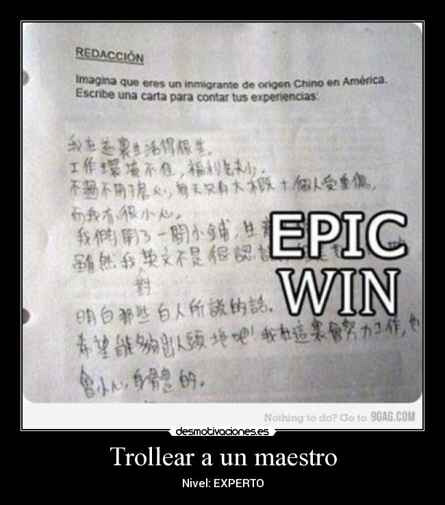 Trollear a un maestro - Nivel: EXPERTO