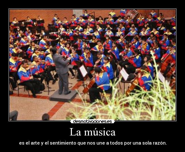 La música - es el arte y el sentimiento que nos une a todos por una sola razón.