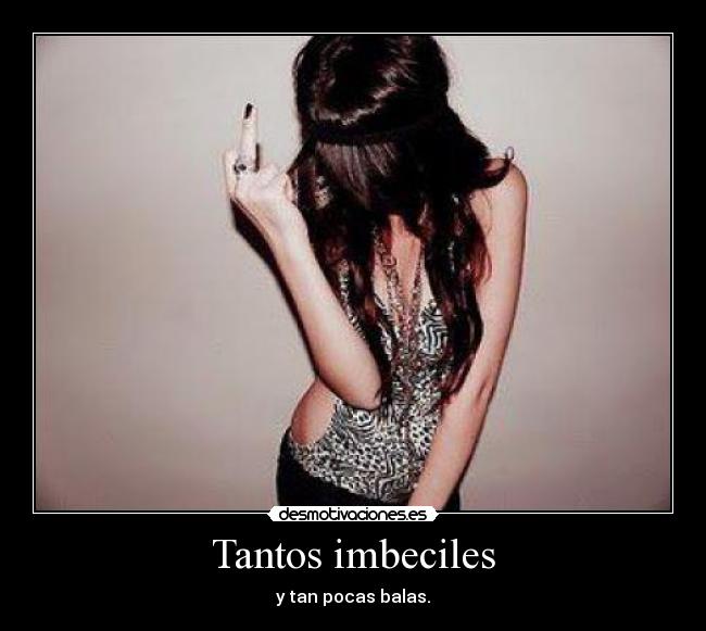 Tantos imbeciles - y tan pocas balas.