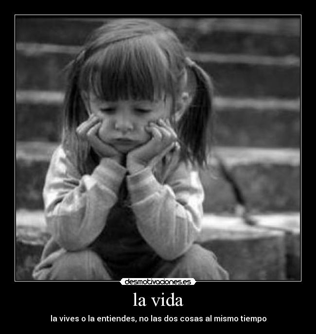 la vida - la vives o la entiendes, no las dos cosas al mismo tiempo