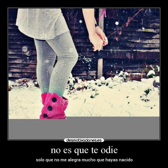 no es que te odie - solo que no me alegra mucho que hayas nacido