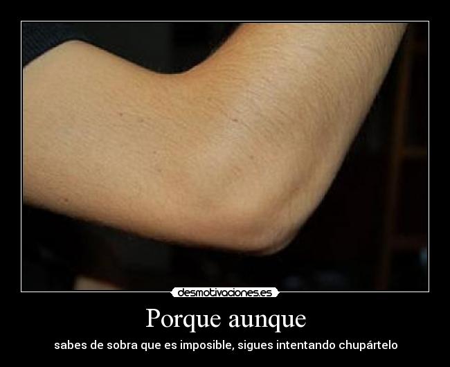 Porque aunque - sabes de sobra que es imposible, sigues intentando chupártelo