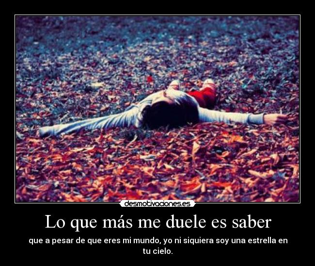 Lo que más me duele es saber - 