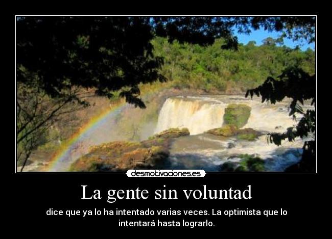 La gente sin voluntad - dice que ya lo ha intentado varias veces. La optimista que lo intentará hasta lograrlo.