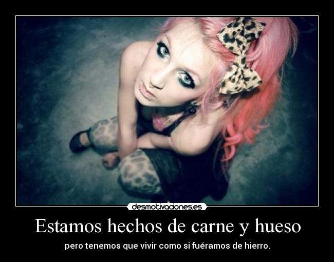 Estamos hechos de carne y hueso - pero tenemos que vivir como si fuéramos de hierro.