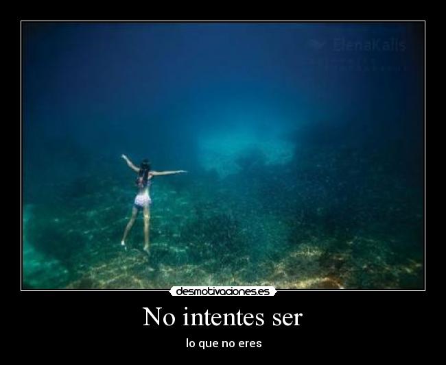 No intentes ser -