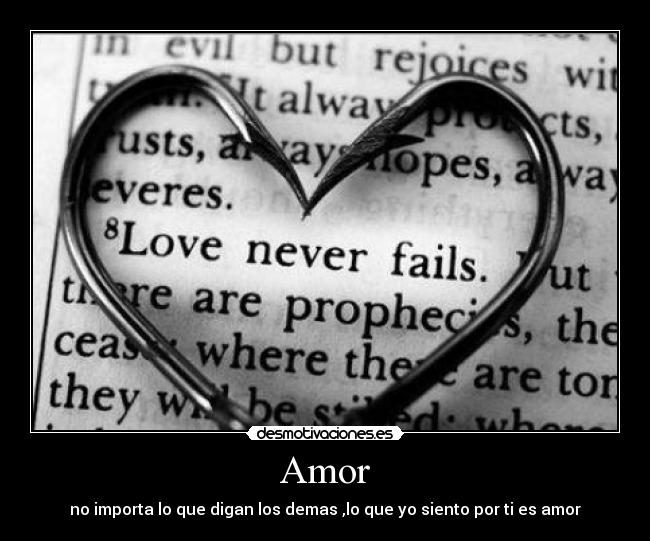 Amor - no importa lo que digan los demas ,lo que yo siento por ti es amor