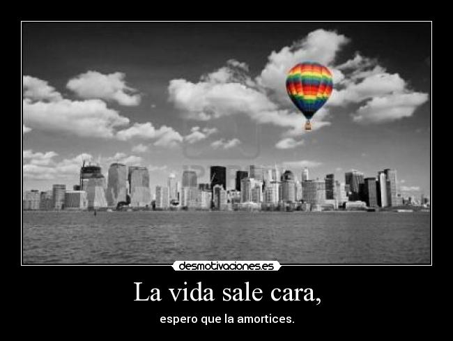 La vida sale cara, - espero que la amortices.