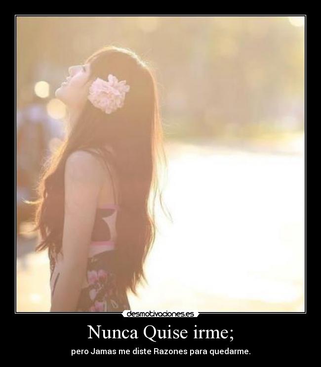 Nunca Quise irme; -