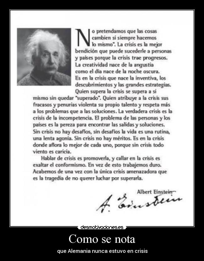 Como se nota - que Alemania nunca estuvo en crisis