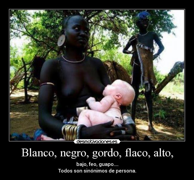 Blanco, negro, gordo, flaco, alto, - 