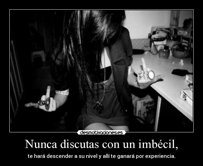 carteles darkprincess2011 nuncadiscutasconunimbecil desmotivaciones