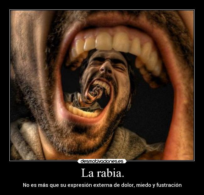 La rabia. - No es más que su expresión externa de dolor, miedo y fustración