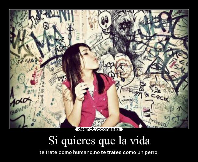 Si quieres que la vida - te trate como humano,no te trates como un perro.