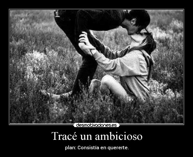 Tracé un ambicioso - plan: Consistía en quererte.