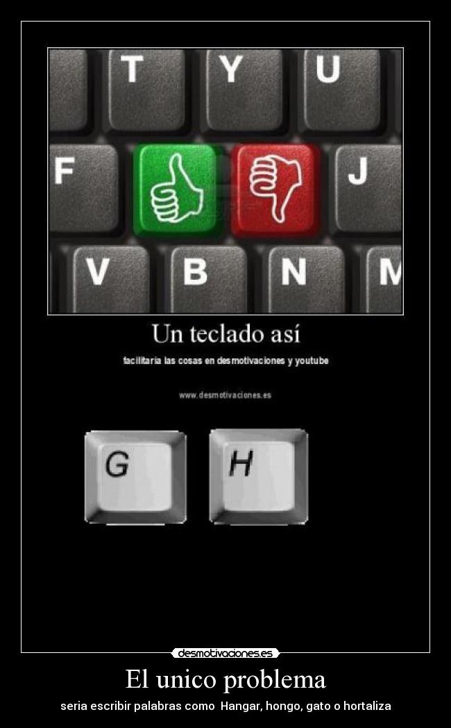 El unico problema - seria escribir palabras como  Hangar, hongo, gato o hortaliza