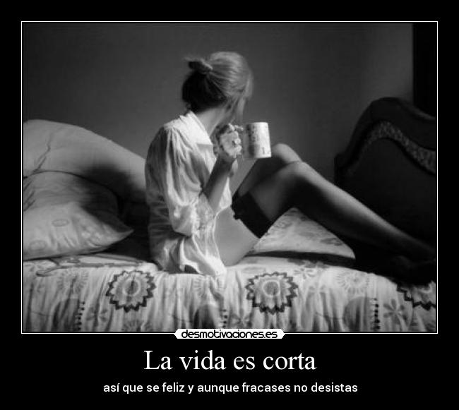 La vida es corta - así que se feliz y aunque fracases no desistas