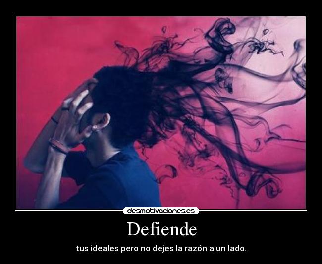 Defiende - tus ideales pero no dejes la razón a un lado.