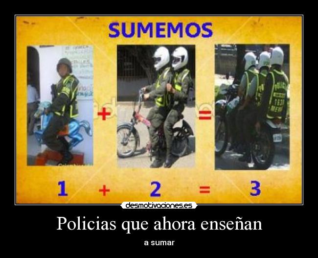Policias que ahora enseñan - a sumar