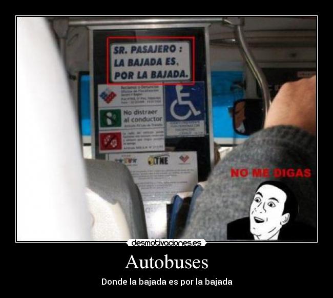 carteles bajada autobuses desmotivaciones