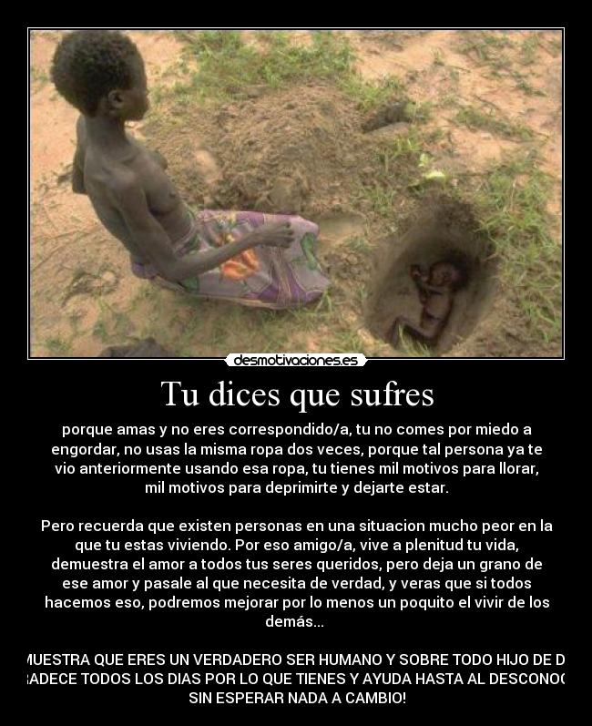 Tu dices que sufres - 