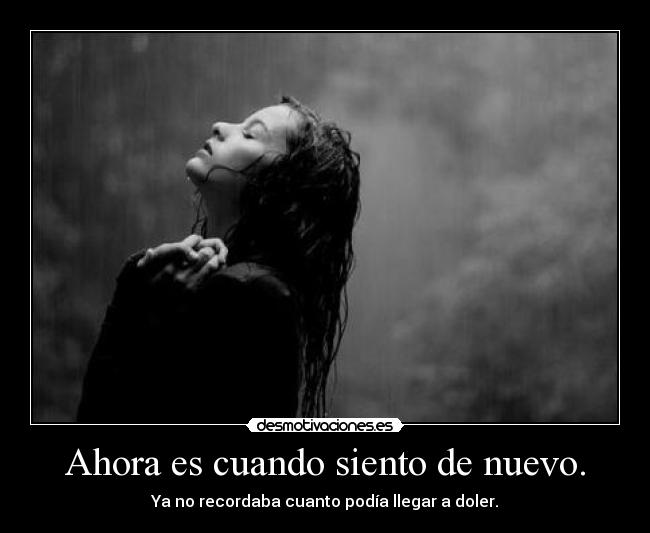 Ahora es cuando siento de nuevo. - 