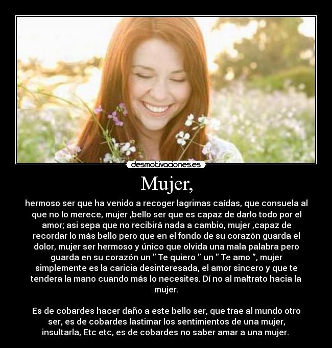 Mujer, -