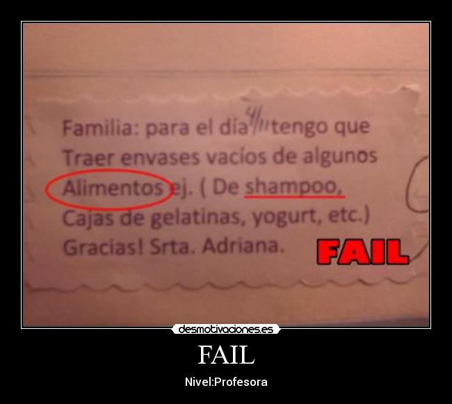 FAIL - Nivel:Profesora