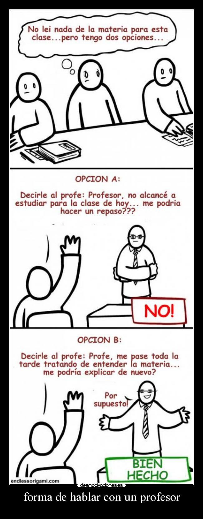 forma de hablar con un profesor -