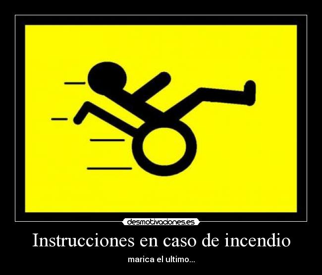 Instrucciones en caso de incendio -