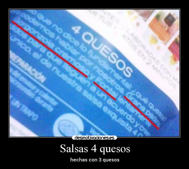 Salsas 4 quesos - hechas con 3 quesos